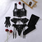 LunaVelora Raven Set Korseli Jartiyer Takımı