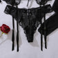 LunaVelora Raven Set Korseli Jartiyer Takımı