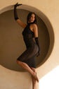 LunaVelora Raven Sheer Elbise