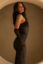 LunaVelora Raven Sheer Elbise